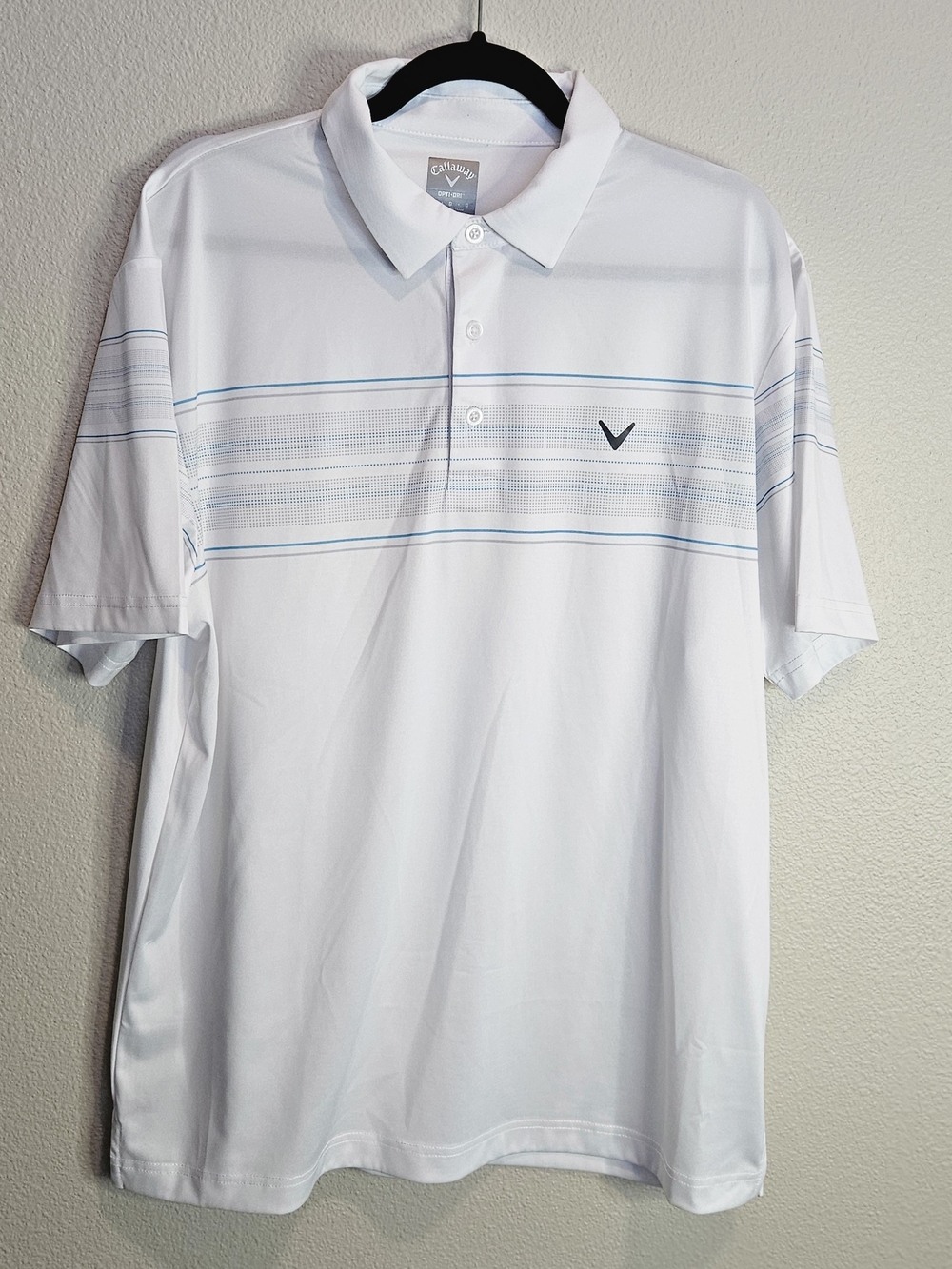 Callaway Opti-Dri Men’s White Performance Golf Polo Shirt Large